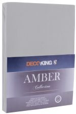 Bavlnené jersey prestieradlo s gumou DecoKing Amber oceľové