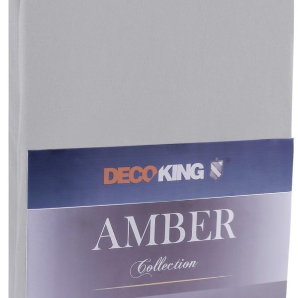 Bavlnené jersey prestieradlo s gumou DecoKing Amber oceľové