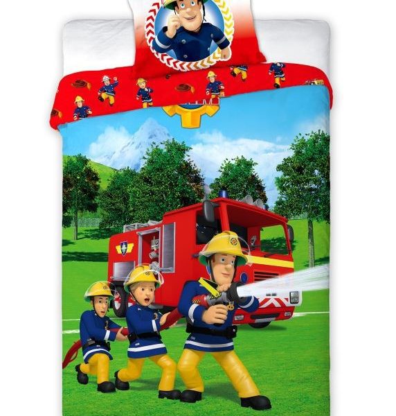 Bavlnené obliečky Požiarnik Sam 027 - 160x200 cm