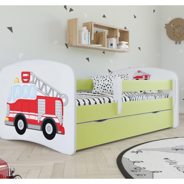 Dětská postel Babydreams hasičské auto zelená