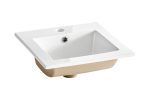 Keramické zapustené umývadlo Square 42 cm biele