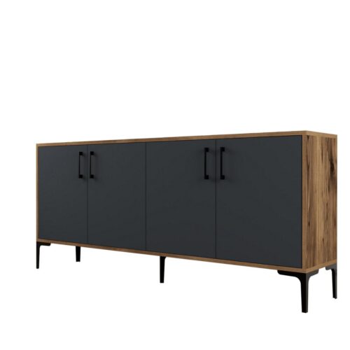 Komoda Kiev 180 cm antracit/hnědá Komoda Kiev 180 cm antracit/hnědá