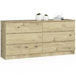 Komoda Kuba 160 cm 6 zásuviek dub artisan