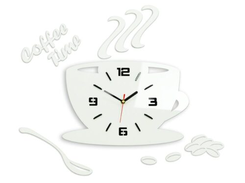 Nástenné hodiny Coffee biele Nástenné hodiny Coffee biele