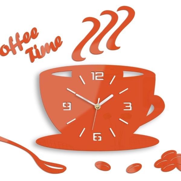 Nástenné hodiny Coffee oranžové