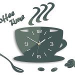 Nástenné hodiny Coffee šedé