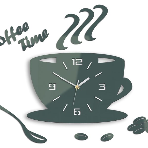 Nástenné hodiny Coffee šedé