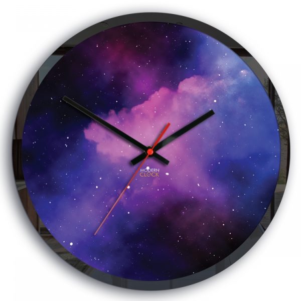 Nástenné hodiny Galaxy fialové