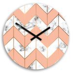 Nástenné hodiny Marble bielo-ružové