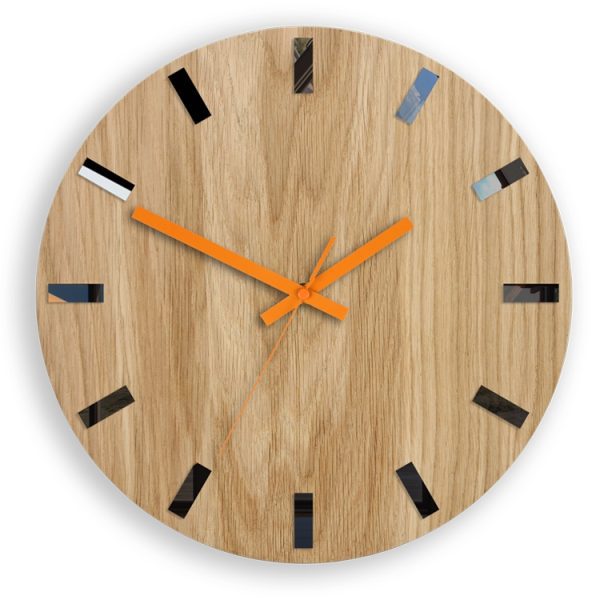 Nástenné hodiny Simple-Y hnedo-oranžové