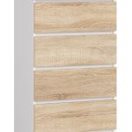 Komoda Kuba 60 cm - 4 zásuvky biela/sonoma