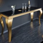 LuxD Dizajnová konzola Rococo 140 cm čierna / zlatá
