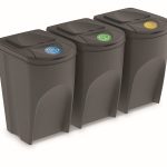 Súprava košov na triedenie odpadu ECOBOX 3x35L sivý kameň