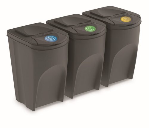 Súprava košov na triedenie odpadu ECOBOX 3x35L sivý kameň Súprava košov na triedenie odpadu ECOBOX 3x35L sivý kameň
