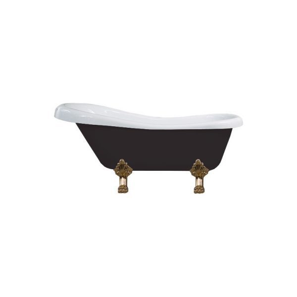 Vaňa MEXEN RETRO GOLD 150 x 73 čierno-biela