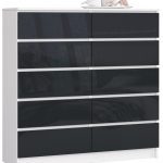 Komoda Kuba 120 cm biela/grafitová