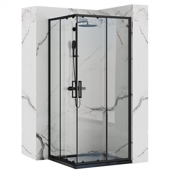 Sprchovací kút Rea Punto 90x90 čierny