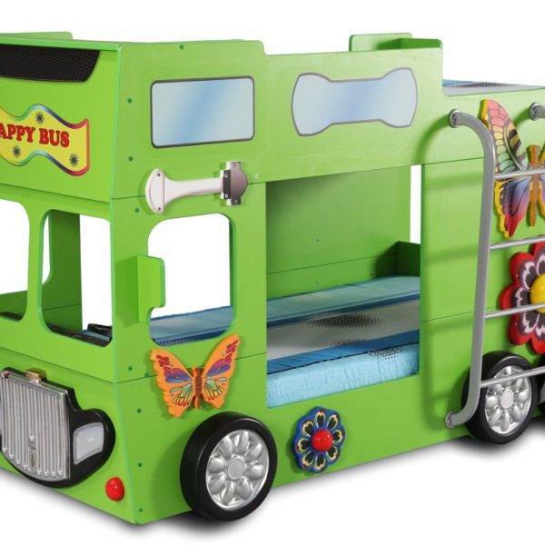 Artplast Detská poschodová posteľ HAPPY BUS | zelený