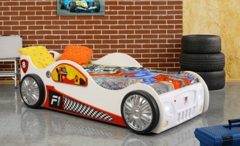 Artplast Detská posteľ formulka MONZA | biela
