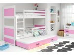 BMS Detská poschodová posteľ s prístelkou RICO 3 | biela 90 x 200 cm Farba: biela/zelená – Obrázok 2