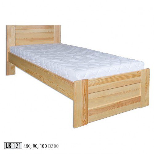 Drewmax Jednolôžková posteľ - masív LK121 | 100 cm borovica Morenie: Gray