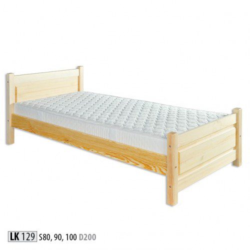 Drewmax Jednolôžková posteľ - masív LK129 | 80 cm borovica Morenie: Orech