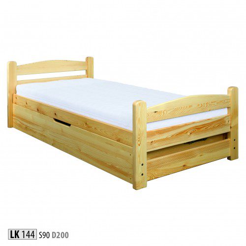 Drewmax Jednolôžková posteľ - masív LK144| 90 cm borovica Morenie: Gray