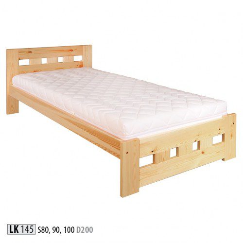 Drewmax Jednolôžková posteľ - masív LK145 | 100 cm borovica Morenie: Gray