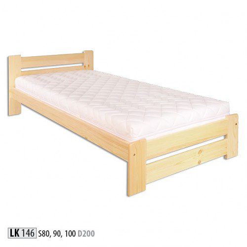 Drewmax Jednolôžková posteľ - masív LK146 | 80 cm borovica Morenie: Gray