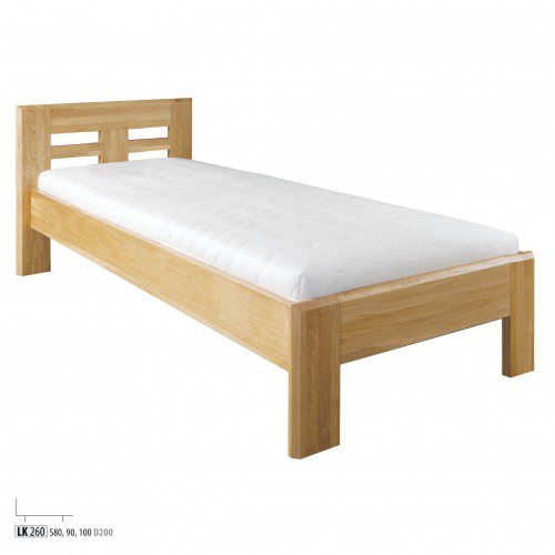 Drewmax Jednolôžková posteľ - masív LK260 | 100 cm dub Farba: Dub brendy Drewmax Jednolôžková posteľ - masív LK260 | 100 cm dub Farba: Dub brendy