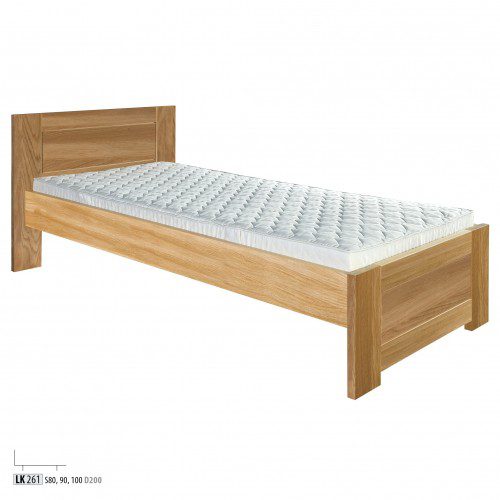 Drewmax Jednolôžková posteľ - masív LK261 | 80 cm dub Farba: Dub brendy Drewmax Jednolôžková posteľ - masív LK261 | 80 cm dub Farba: Dub brendy