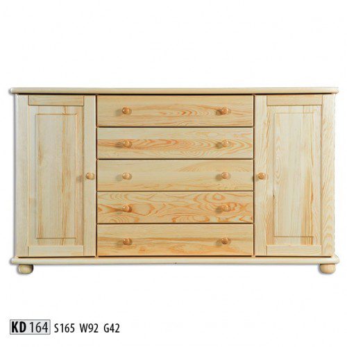 Drewmax Komoda - masív KD164 / borovica Morenie: Gray Drewmax Komoda - masív KD164 / borovica Morenie: Gray