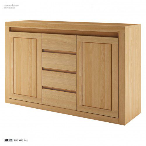 Drewmax Komoda - masív KD309 / dub Farba: Dub brendy Drewmax Komoda - masív KD309 / dub Farba: Dub brendy