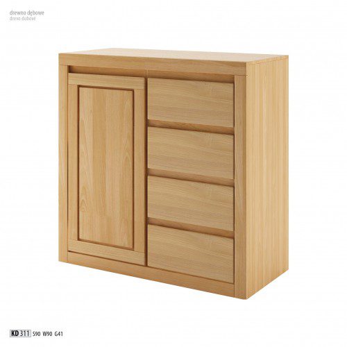 Drewmax Komoda - masív KD311 / dub Farba: Dub prírodný Drewmax Komoda - masív KD311 / dub Farba: Dub prírodný