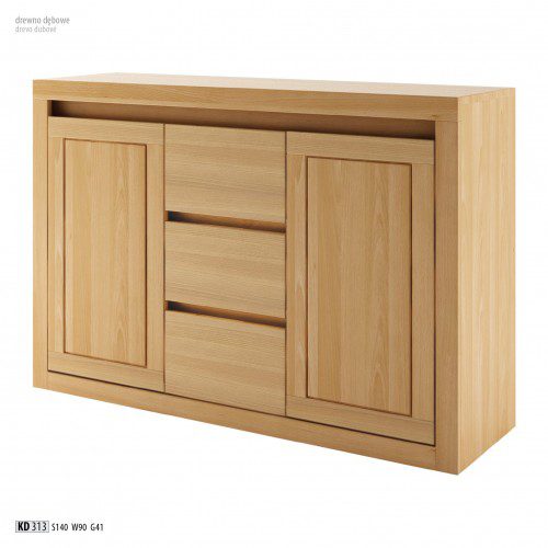 Drewmax Komoda - masív KD313 / dub Farba: Dub prírodný Drewmax Komoda - masív KD313 / dub Farba: Dub prírodný