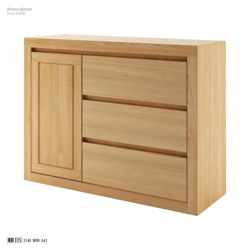 Drewmax Komoda - masív KD315 / dub Farba: Dub brendy Drewmax Komoda - masív KD315 / dub Farba: Dub brendy