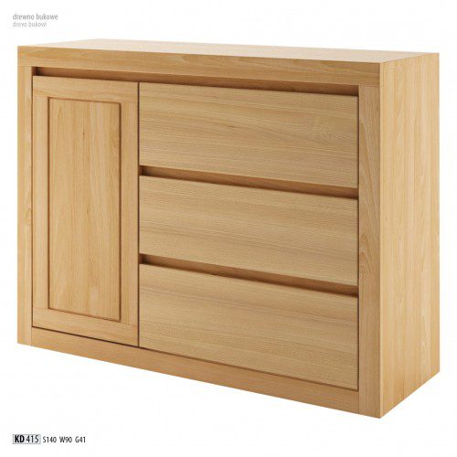 Drewmax Komoda - masív KD415 / buk Morenie: Orech Drewmax Komoda - masív KD415 / buk Morenie: Orech