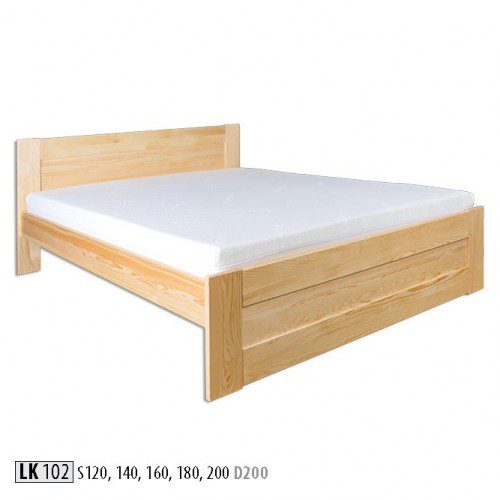 Drewmax Manželská posteľ - masív LK102 | 200 cm borovica Morenie: Gray