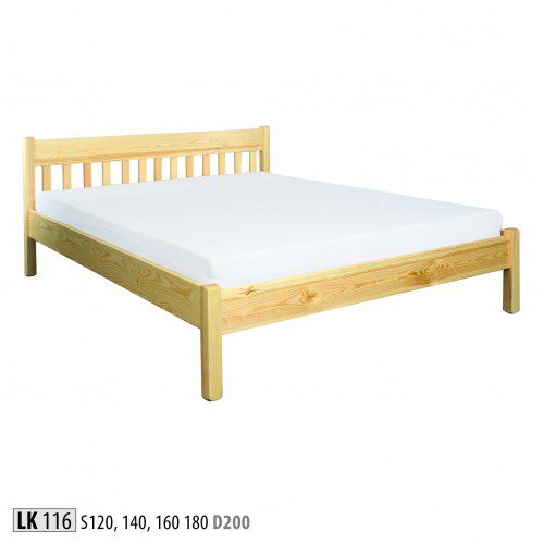 Drewmax Manželská posteľ - masív LK116 | 140 cm borovica Morenie: Gray