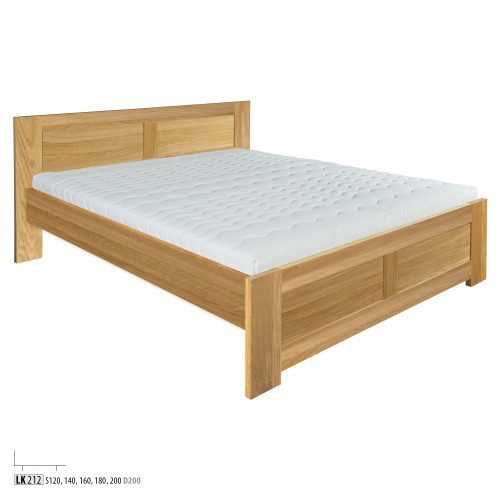 Drewmax Manželská posteľ - masív LK212 | 140 cm dub Farba: Dub brendy Drewmax Manželská posteľ - masív LK212 | 140 cm dub Farba: Dub brendy