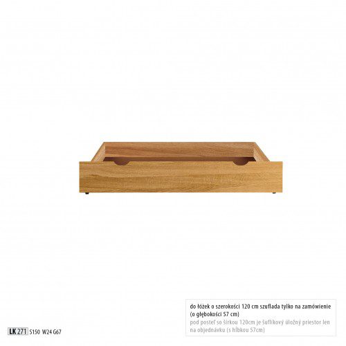 Drewmax Úložný box pod posteľ - masív LK271 | dub Farba: Dub brendy Drewmax Úložný box pod posteľ - masív LK271 | dub Farba: Dub brendy