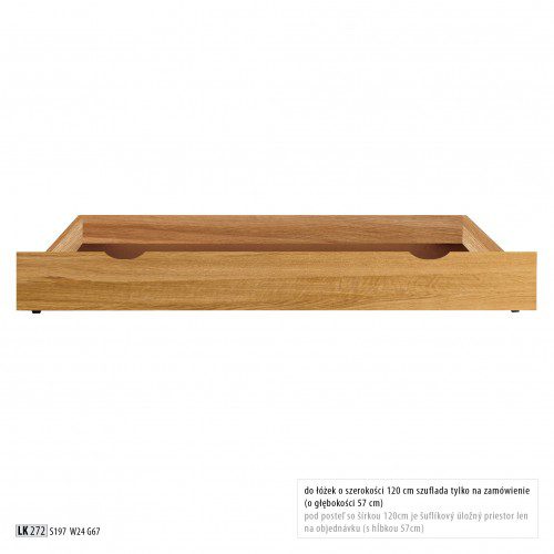 Drewmax Úložný box pod posteľ - masív LK272 | dub Farba: Dub brendy Drewmax Úložný box pod posteľ - masív LK272 | dub Farba: Dub brendy