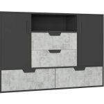 Meblar  Komoda NANO NA7 Farba: grafit / dub riviera