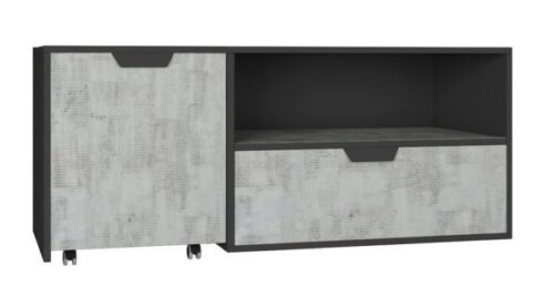 Meblar TV stolík NANO NA10 Farba: grafit / dub riviera Meblar TV stolík NANO NA10 Farba: grafit / dub riviera