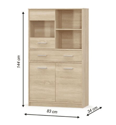 Tempo Kondela Vitrína Teyo 2D1W1S/80 Tempo Kondela Vitrína Teyo 2D1W1S/80