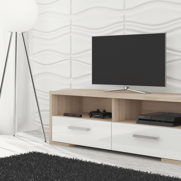 WIP TV STOLÍK ROMA lesk Farba: Slivka / čierny lesk