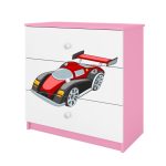 Komoda Babydreams 80 cm auto růžová