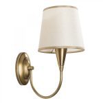 Nástenná lampa Pardo mosadz/biela