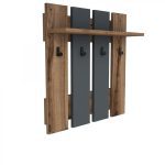 Nástenný vešiak Mita 70 cm hnedý/čierny