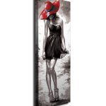 Obraz na plátně Beauty with hat PC107 30x80 cm
